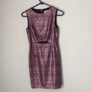 purple toned sparkly body dress